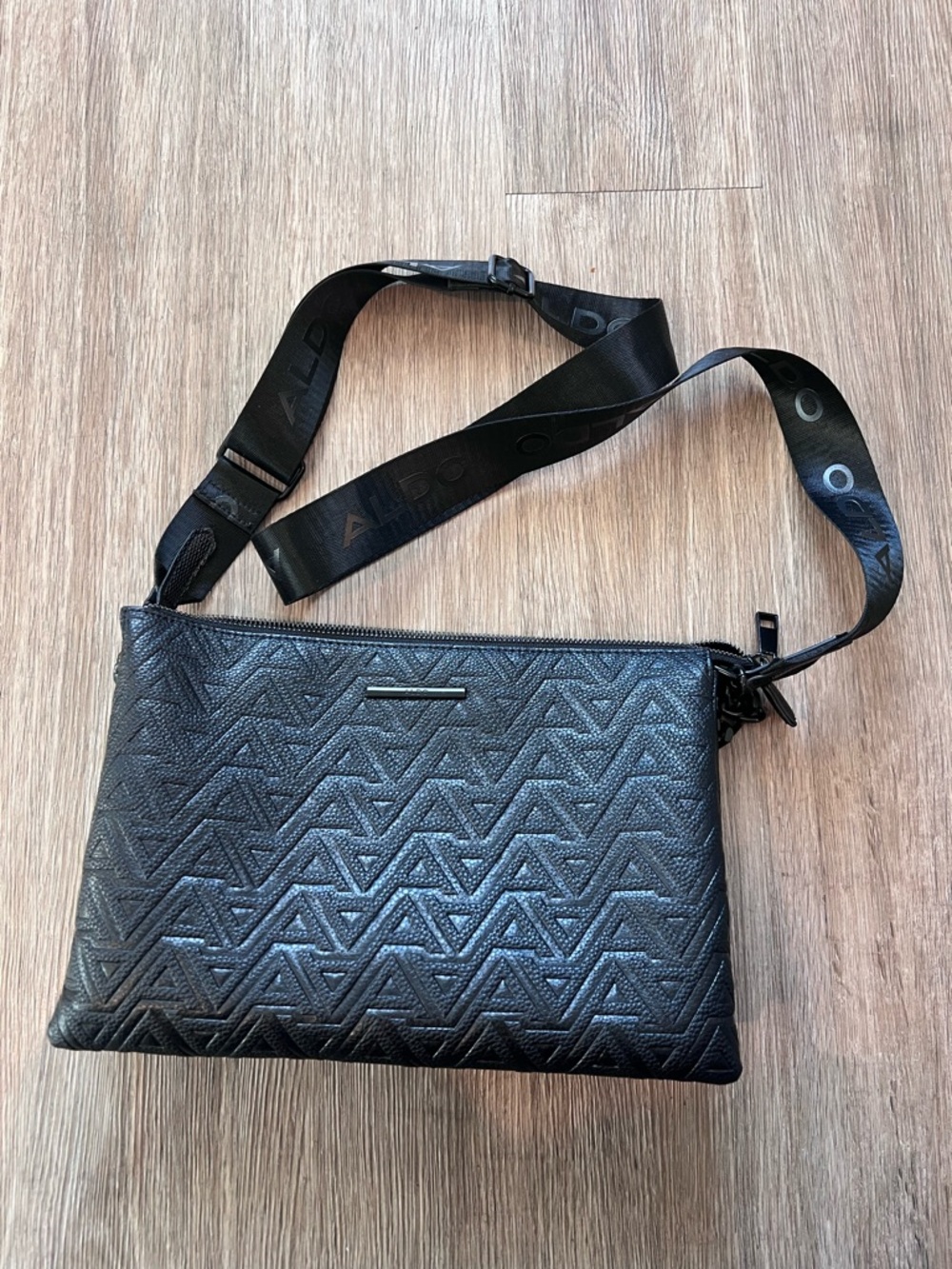 Black Aldo Crossbody Bag with Logo Strap